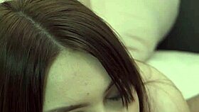 Cum Drips from Pussy as She Strap-On Pounds Him in Chastity Belt Blowjob