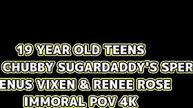 Teddy chokes on Venus's juicy curves before busting everywhere