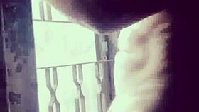 Turkish exhibitionist flashes solo in public country action