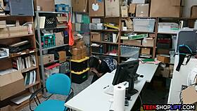 Petite latina shoplifter sucks guard reluctantly 😏