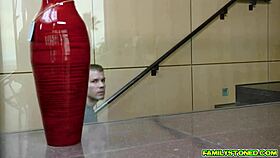 Babe's gym outfit ripped for steamy close encounter action