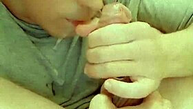 julia porn's hot autofellatio makes her cum in own mouth