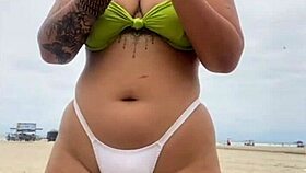 um, that cheese seller couldnt stop staring at my beach pussy flash