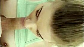 hot blonde roomie greedly sucks my cock deep!!