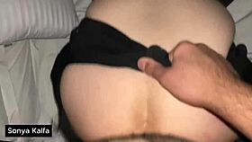 Arab vixen craves sneaky quickie bent over her bed