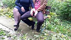 Curvy milf milks huge load from cock in pantyhose