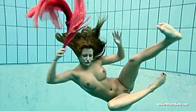 BIG TITS Silvie Dives Deep, Flaunting HAIRY PUSSY Underwater