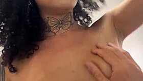 brazilian latina curls unleash sloppy pov deepthroat masturbation cum tits blast