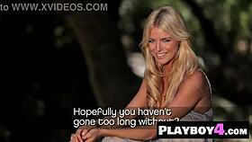 WOW KARINA MARIE'S SMALL TITS BLONDE ASS STUNS IN SEXY STOCKINGS!