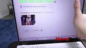 Blonde milf teases cheating pov over hot porn clips