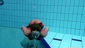 BIG TITS Silvie Dives Deep, Flaunting HAIRY PUSSY Underwater