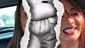 Latina milf flashes clit in uber ride to motel homemade fun