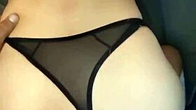 Skinny curvy teen in lingerie bends for big cock creampie doggystyle pounding