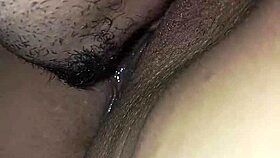 gently teasing my latina girlfriend's wet pussy with hungry licks