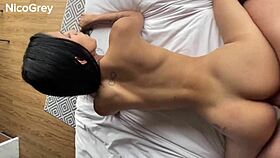 Petite brunette Latina rides relentlessly in rough cowgirl POV fucking