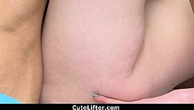 Cute shoplifter teen punished by guard's monster cock