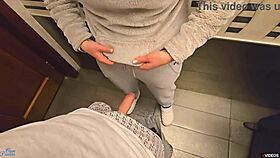 Another stranger fills my panties deep in the restaurant toilet