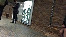 sexy pantyhose legs flash nylon stockings on public street tease