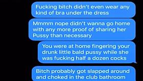 I tease him with dirty texts while others watch my big tits