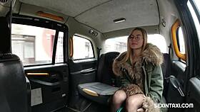 blonde takes steamy taxi blowjob handjob offer