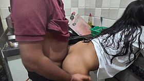Desi Student Fucked Hard in Kitchen Quickie