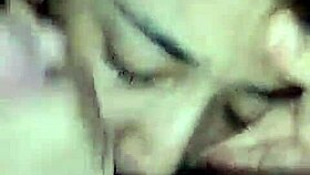 Cute petite beauty desperately sucks throbbing cock