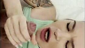 hot blonde roomie greedly sucks my cock deep!!