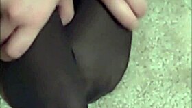 Chubby pawg milf teases feet in sheer pantyhose and sky-high heels for fetish worship