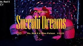 oh my goth succubus lover licks my pierced nipples before rough toy play