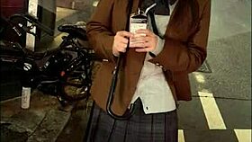 curvy g cup japanese schoolgirl in uniform takes massive creampie on bed