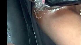 Uber Driver Watches Me Pound My Shaved Pussy with Huge Dildo After Valentine's Fuck