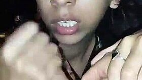 Cute petite beauty desperately sucks throbbing cock