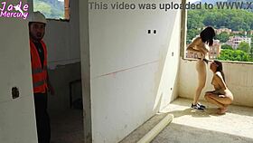 Big Tits Latina Fucks Exhibitionist Rooftop Builder at Dawn Quickie!