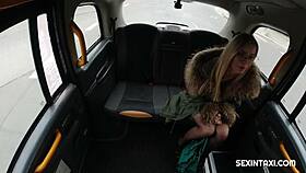 blonde takes steamy taxi blowjob handjob offer