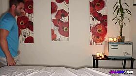 nikki nicole relaxes with shady spa hand and oral massage treatment