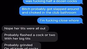 I tease him with dirty texts while others watch my big tits