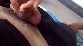 Curvy latina strokes off her best friend's cock while watching movies