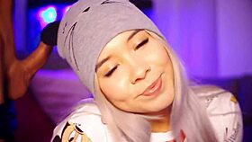 Submissive latina bbw craves cum taste before sleep on webcam