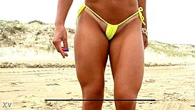 nanda's hot public blowjob in bikini! 🍆🌳😏