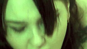 Cum Drips from Pussy as She Strap-On Pounds Him in Chastity Belt Blowjob