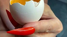 milf biology taboo... uh eggs insemination handjob with food mess