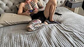 step-brother gives anal creampie gift on lovers day pov ride