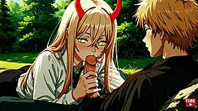 Denji chains Power in wild Chainsaw Man hentai romp