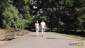 She almost lost her wallet but ended up in wild public pickup sex for cash on hidden cam