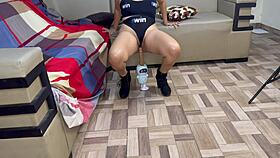 secret glance at her toy stretching big pussy wide