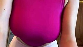 Milf squeezes and sucks her huge milky natural tits outdoors!