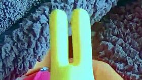 WOW! tiny latina teen's FIRST VIBRATOR shakes her wet pussy!