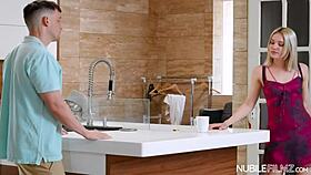 Petite shy blonde teen craves deepthroat kisses