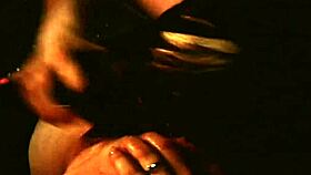 Fetish lesbians share huge black strapon in lingerie domination