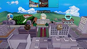 Public hentai monster fucks harem in outdoor game scene